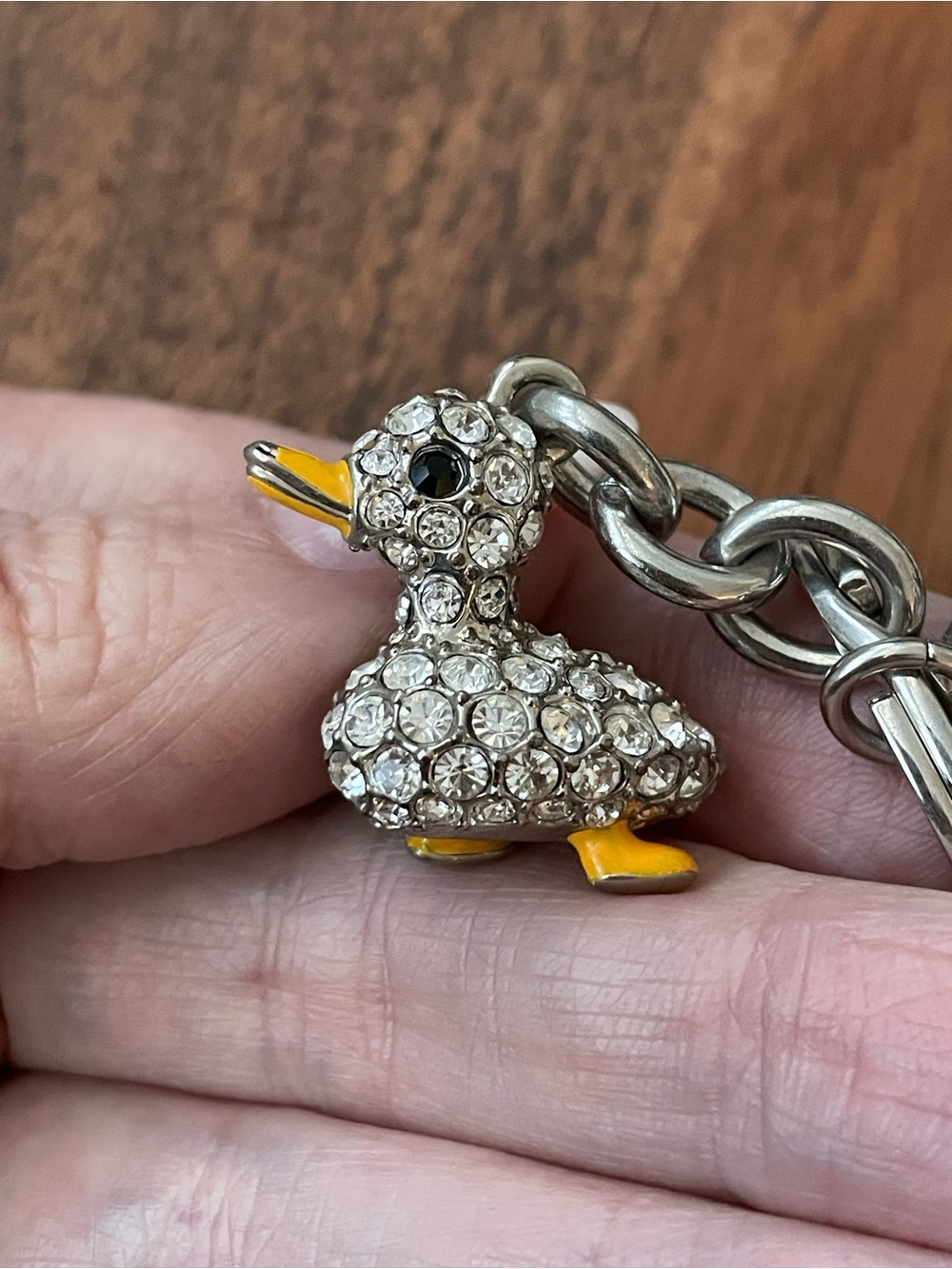 COACH Swarovski Crystal Embossed Tiny Duck Bag Charm - Picture 7 of 9